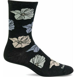 Sockwell Womens Big Bloom Essential Comfort Crew Socks  -  Small/Medium / Black
