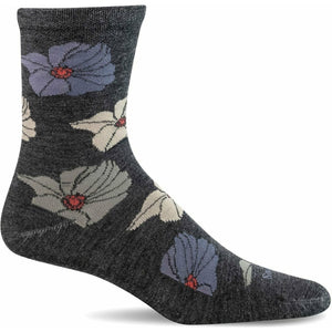 Sockwell Womens Big Bloom Essential Comfort Crew Socks  -  Small/Medium / Charcoal