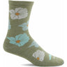 Sockwell Womens Big Bloom Essential Comfort Crew Socks  -  Small/Medium / Sage