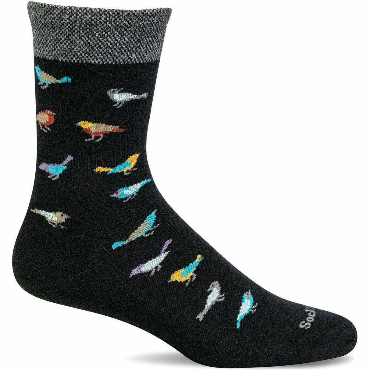 Sockwell Womens Audubon Essential Comfort Crew Socks  -  Small/Medium / Black