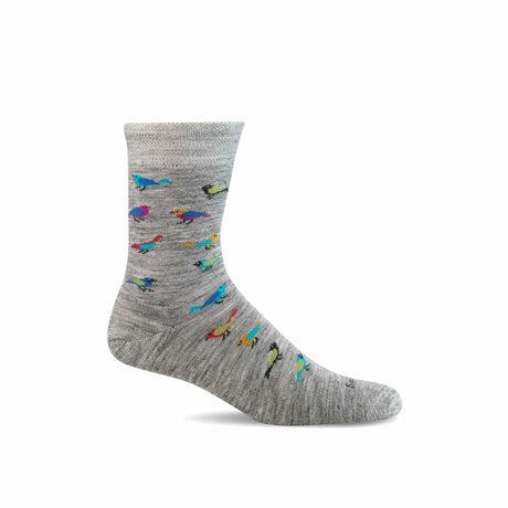 Sockwell Womens Audubon Essential Comfort Crew Socks  -  Small/Medium / Light Gray