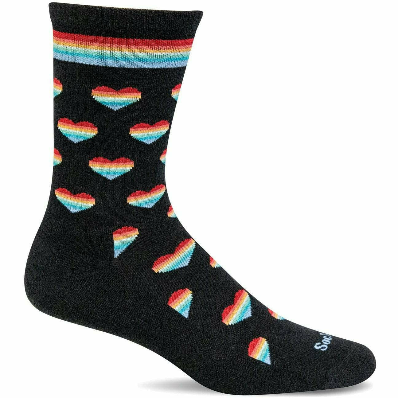 Sockwell Womens Love-a-Lot Essential Comfort Crew Socks  -  Small/Medium / Black