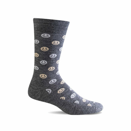 Sockwell Mens Happy Essential Comfort Crew Socks  -  Medium/Large / Charcoal