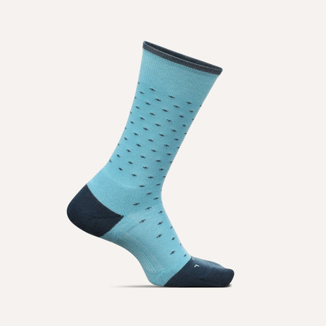 Feetures Mens Everyday Buttoned Up Cushion Crew Socks  -  Medium / Blue