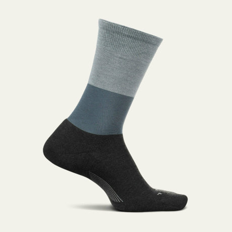 Feetures Womens Everyday Mod Block Cushion Crew Socks  -  Small / Vintage Blue