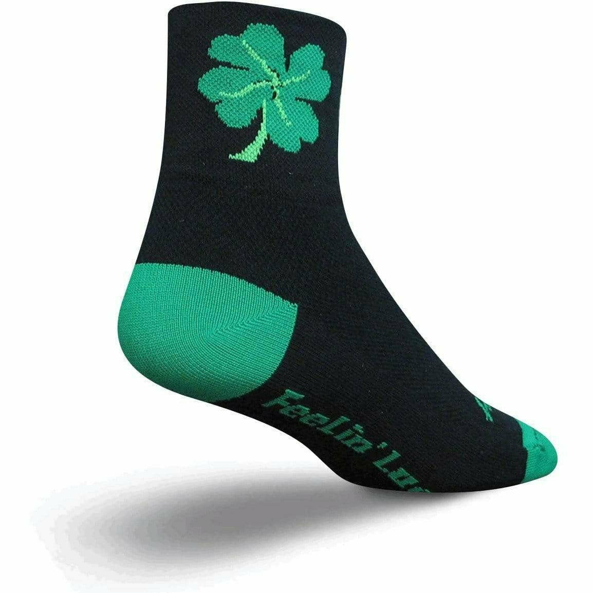 SockGuy Lucky Black Classic 3 Inch Crew Socks  -  Small/Medium