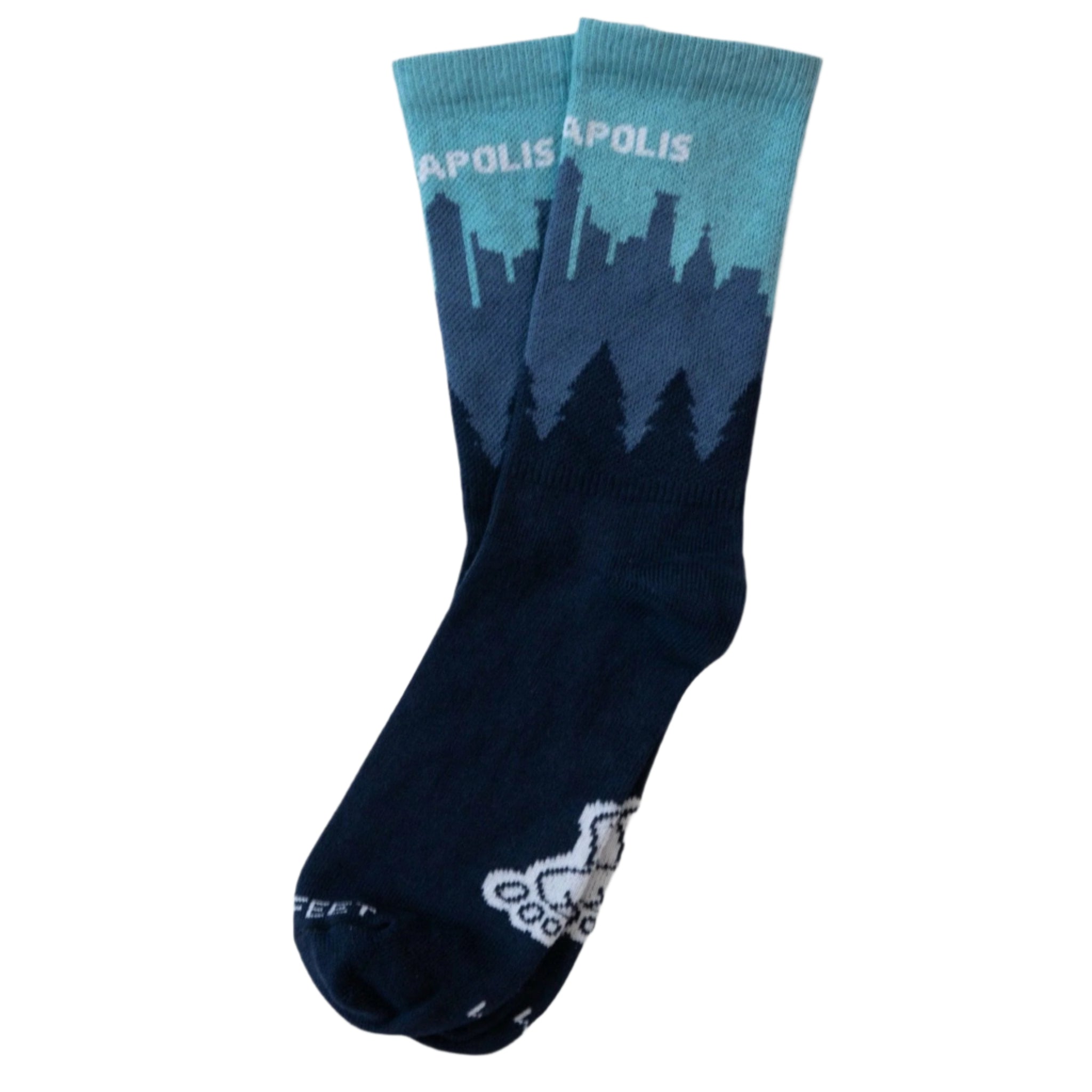Hippy Feet Minneapolis Skyline Crew Socks  -  Small / Minneapolis
