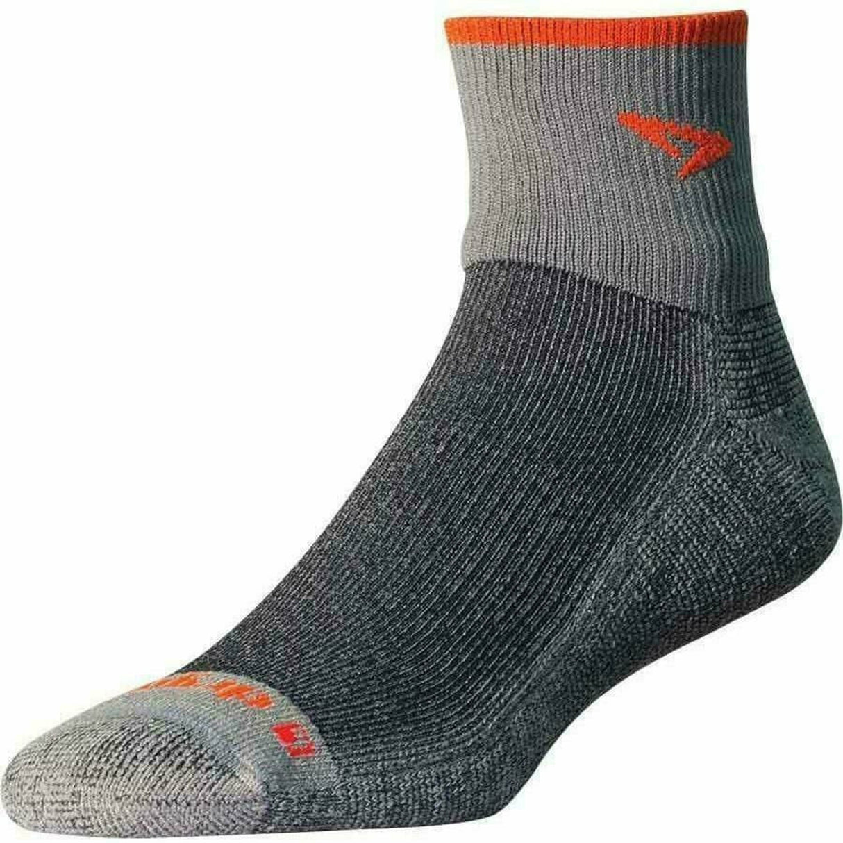 Drymax Maximum Protection Trail Run Quarter-Crew Turndown Socks  -  Small / Gray/Orange