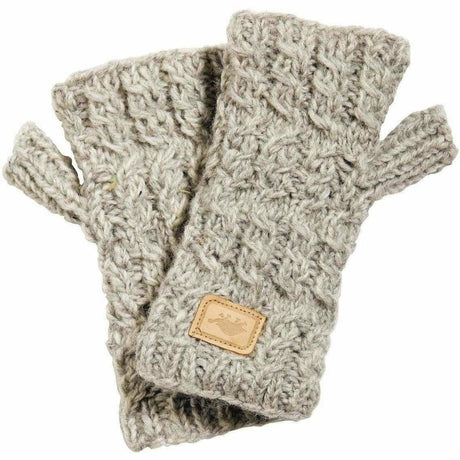 Turtle Fur Mika Wool Fingerless Mittens  -  One Size Fits Most / Smoke Heather
