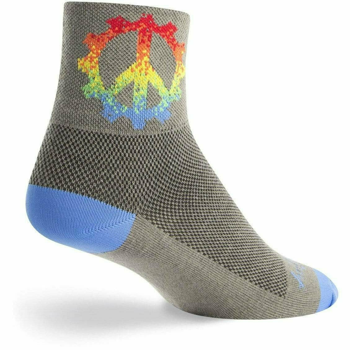 SockGuy Peace Ring Classic 3 Inch Crew Socks  -  Small/Medium