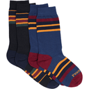 Pendleton Yakima Stripe Crew 2-Pack Socks  -  Medium / Oxford/Lake