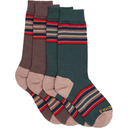 Pendleton Yakima Stripe Crew 2-Pack Socks  -  Medium / Mineral Umber/Green Heather