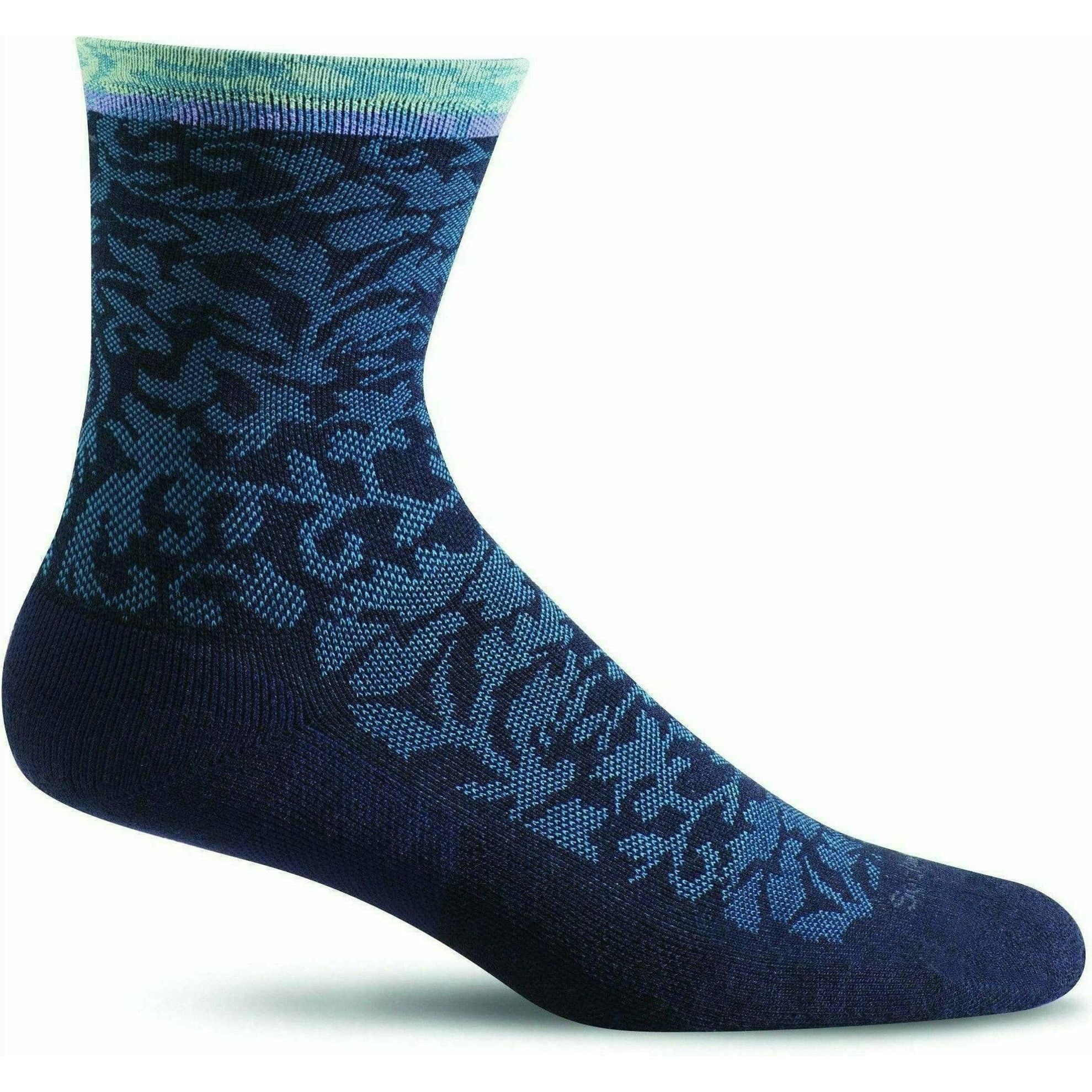 Sockwell Womens Plantar Cush Crew Firm Compression Socks  -  Small/Medium / Navy