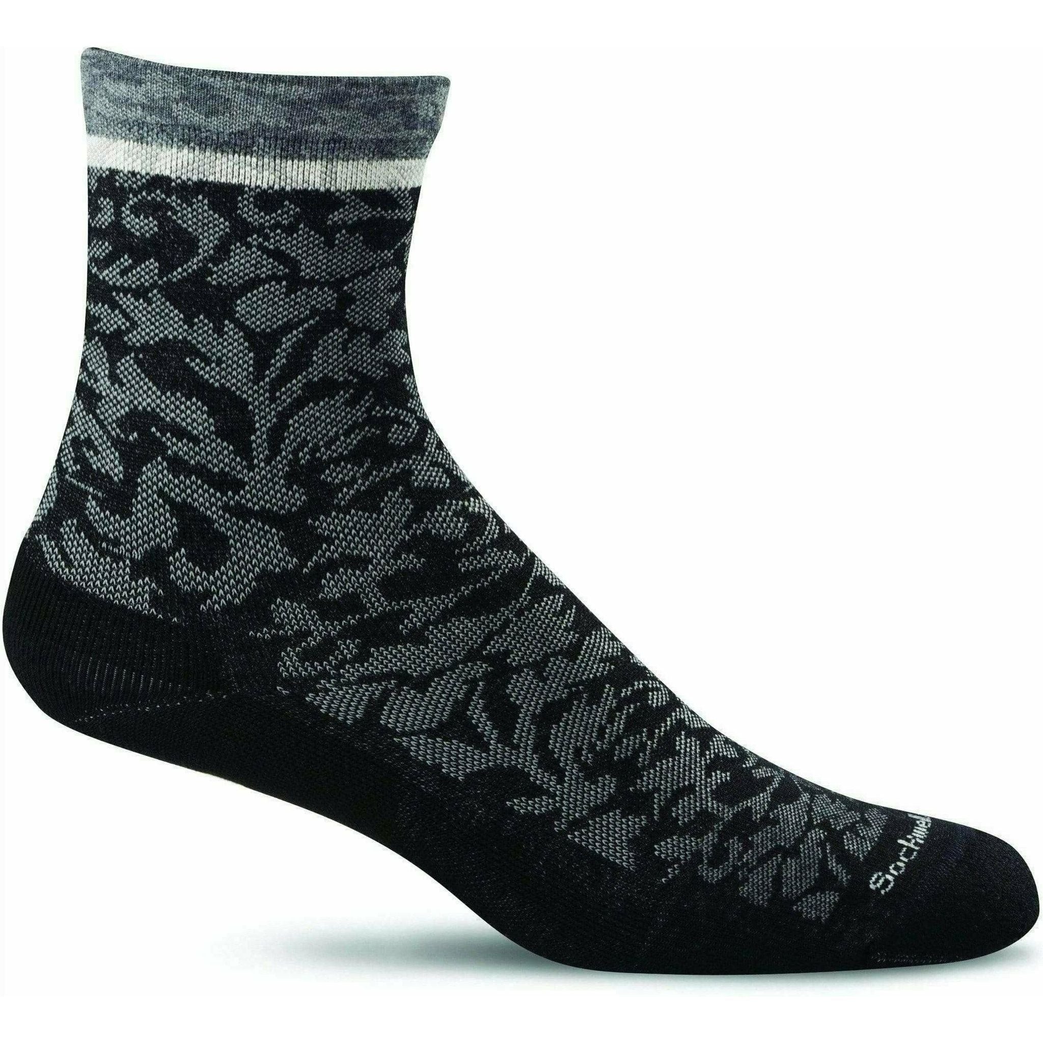 Sockwell Womens Plantar Cush Crew Firm Compression Socks  -  Small/Medium / Black