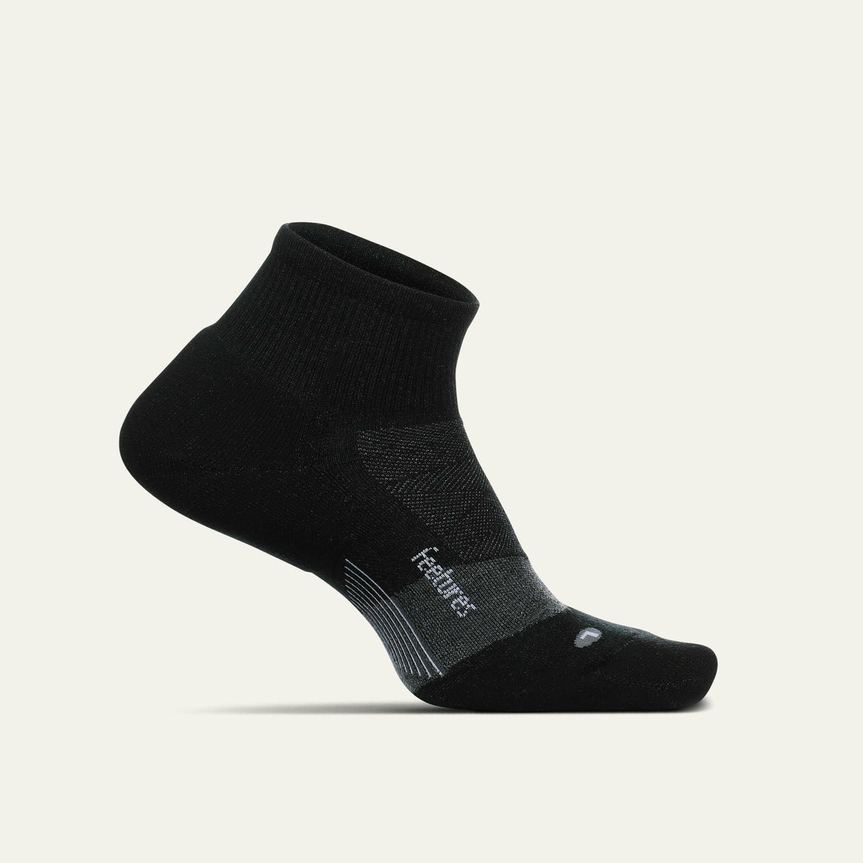 Feetures Merino 10 Ultra Light Quarter Socks  -  Small / Charcoal
