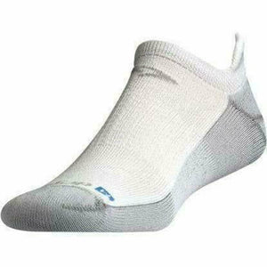 Drymax Running No Show Tab Socks  -  Small / White/Gray