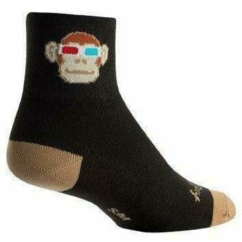 SockGuy Monkey See 3D Classic 3 Inch Crew Socks  -  Small/Medium