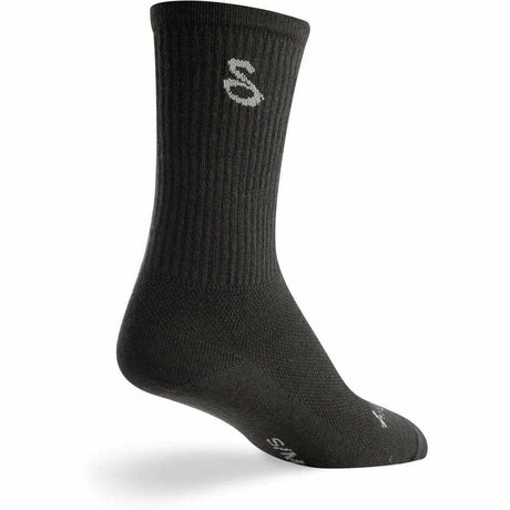SockGuy Tall Black Turbo Wool Crew Socks  -  Small/Medium