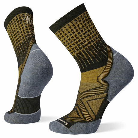 Smartwool Run Targeted Cushion Pattern Mid Crew Socks  -  Medium / Black