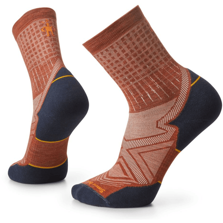 Smartwool Run Targeted Cushion Pattern Mid Crew Socks  -  Medium / Picante