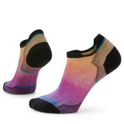 Smartwool Womens Run Zero Cushion Ombre Print Low Ankle Socks  -  Small / Tandoori Orange