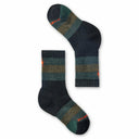 Smartwool Kids Hike Full Cushion Striped Crew Socks - Clearance  -  Small / Black/Military Olive