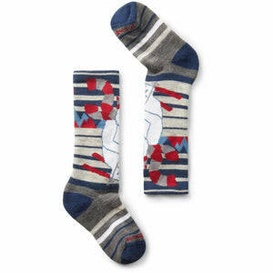 Smartwool Kids Wintersport Full Cushion Yeti Pattern Over-the-Calf Socks  -  X-Small / Alpine Blue