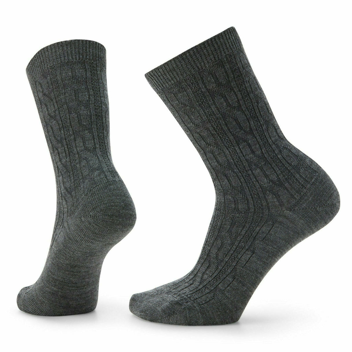 Smartwool Womens Everyday Cable Zero Cushion Crew Socks  -  Small / Medium Gray