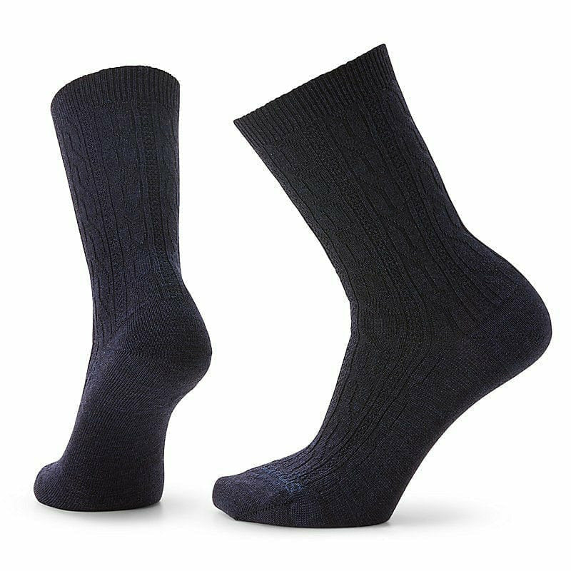 Smartwool Womens Everyday Cable Crew Zero Cushion 2-Pack Socks  -  Small / Deep Navy Heather
