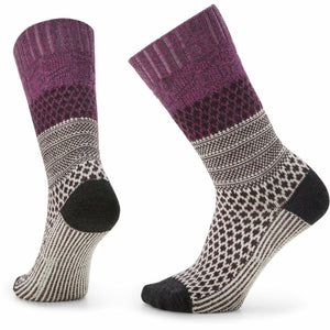 Smartwool Womens Everyday Popcorn Cable Crew Socks  -  Small / Meadow Mauve