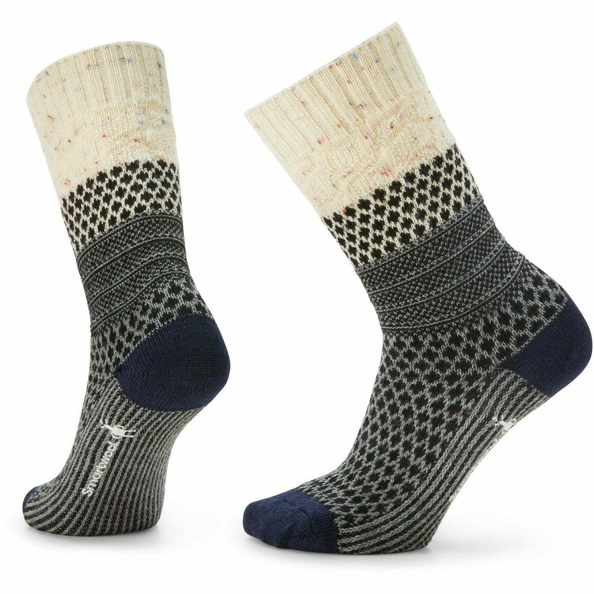Smartwool Womens Everyday Popcorn Cable Crew Socks  -  Small / Natural Donegal