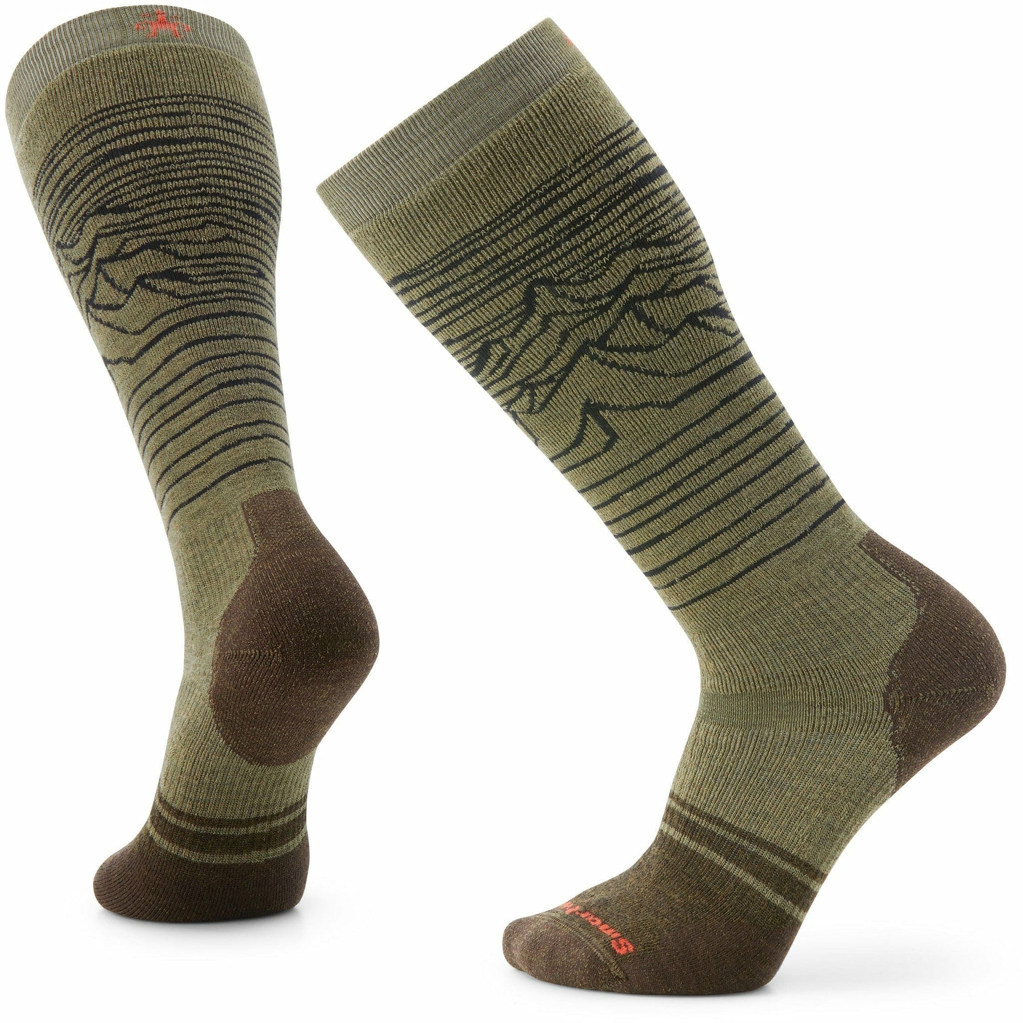 Smartwool Snowboard Full Cushion Iguchi Pattern Over-the-Calf Socks - Clearance  -  X-Large / Winter Moss
