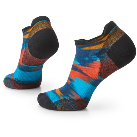 Smartwool Womens Run Targeted Cushion Brushed Print Low Ankle Socks  -  Small / Alpine Blue