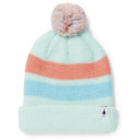 Smartwool Kids Stripe Pom Beanie - Clearance  -  Small/Medium / Bleached Aqua