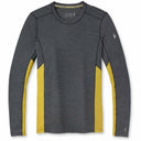 Smartwool Mens Merino Sport Long-Sleeve Crew - Clearance  -  Small / Charcoal Heather/Golden Olive