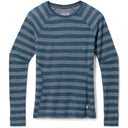 Smartwool Womens Classic Thermal Merino Base Layer Pattern Crew - Clearance  -  X-Large / Ultra Violet Stripe