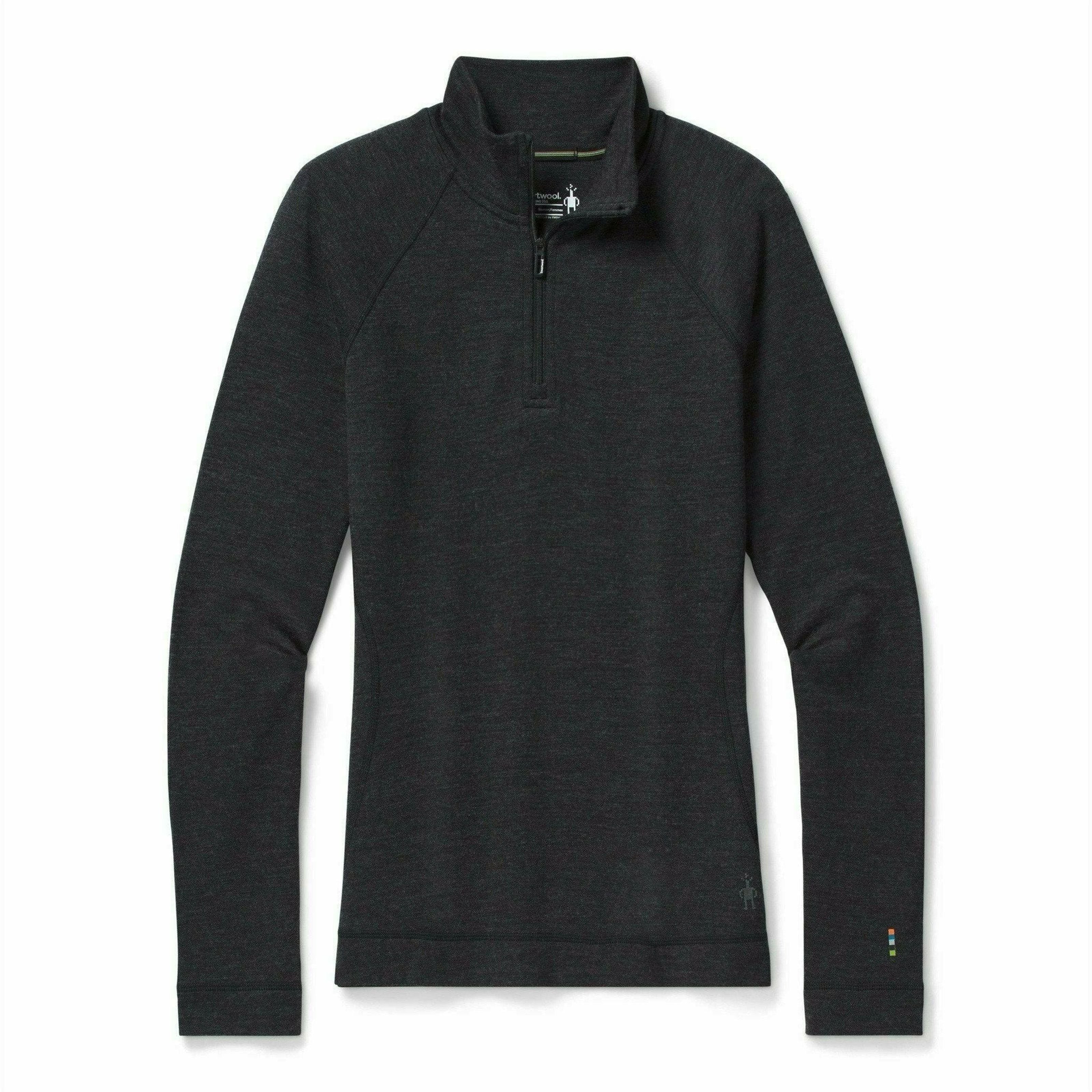 Smartwool Womens Classic Thermal Merino Base Layer 1/4 Zip - Clearance  -  Small / Charcoal Heather