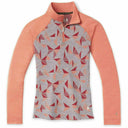 Smartwool Womens Classic Thermal Merino Base Layer Pattern 1/4 Zip - Clearance  -  X-Small / Light Gray Pinwheel