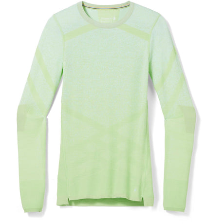 Smartwool Womens Intraknit Thermal Merino Base Layer Pattern Crew  -  X-Small / Arcadian Green/Bleached Aqua