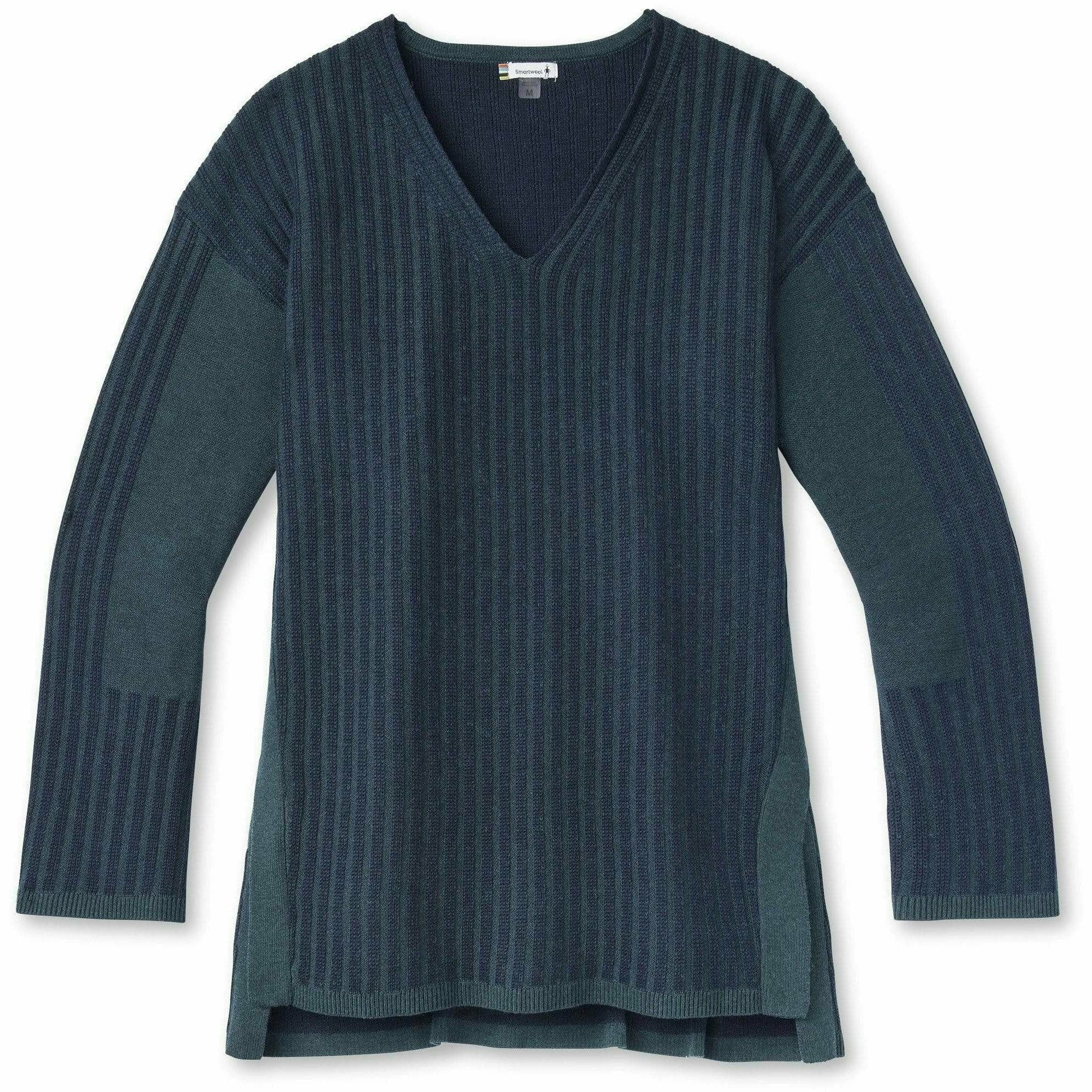 Smartwool Womens Shadow Pine V-Neck Rib Sweater - Clearance  -  Small / Twilight Blue Heather