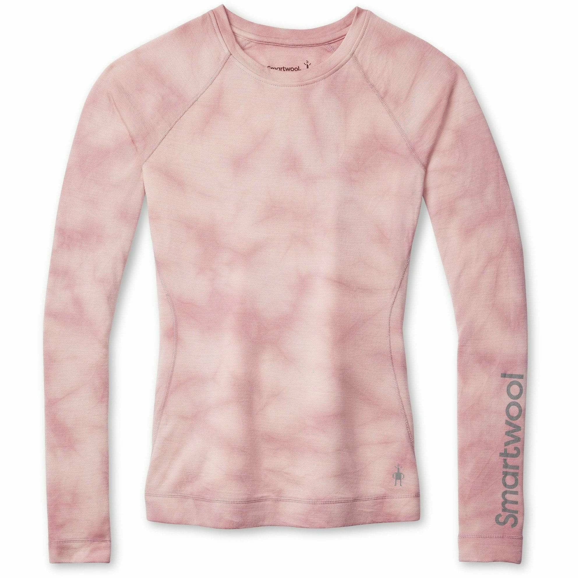 Smartwool Womens Merino 250 Base Layer Plant-Based Dye Logo Crew - Clearance  -  X-Small / Rose Marble Wash