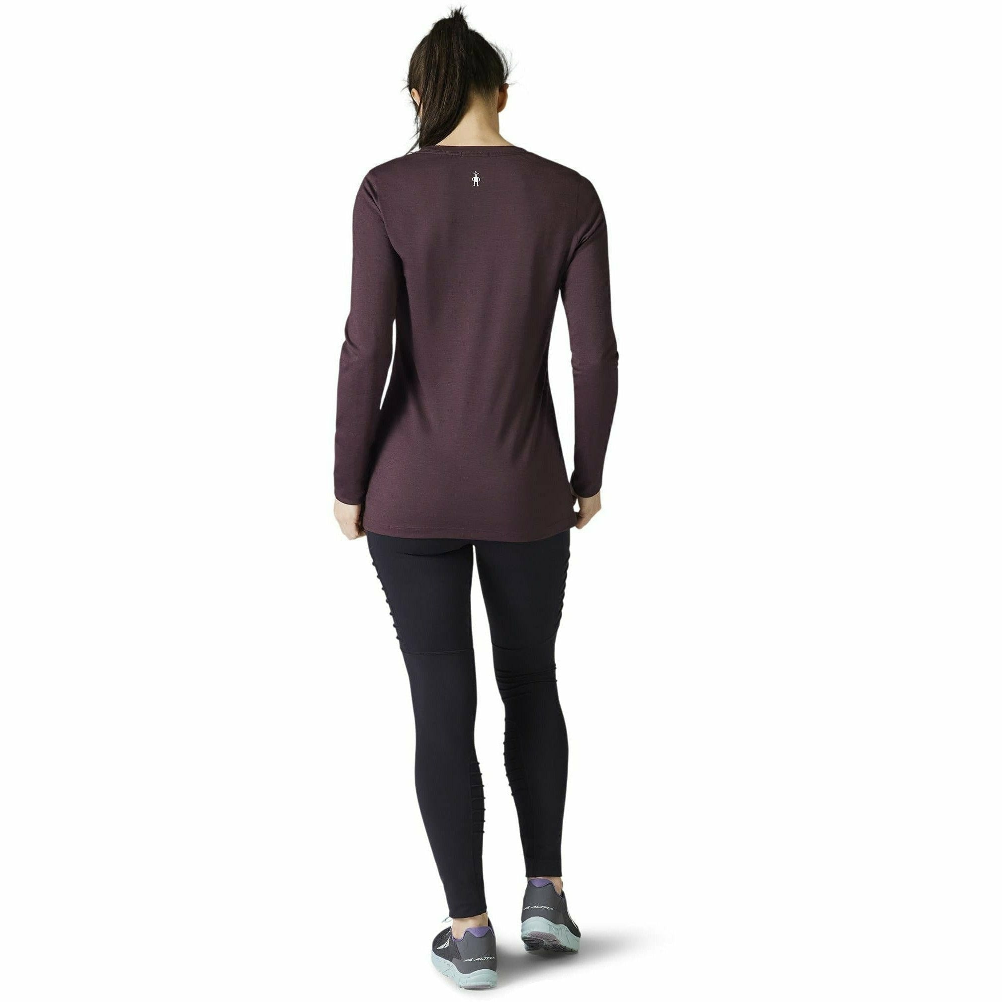 Smartwool Womens Merino Sport 150 Chair Lift Long-Sleeve Graphic Tee - Clearance  -  Small / Woodsmoke