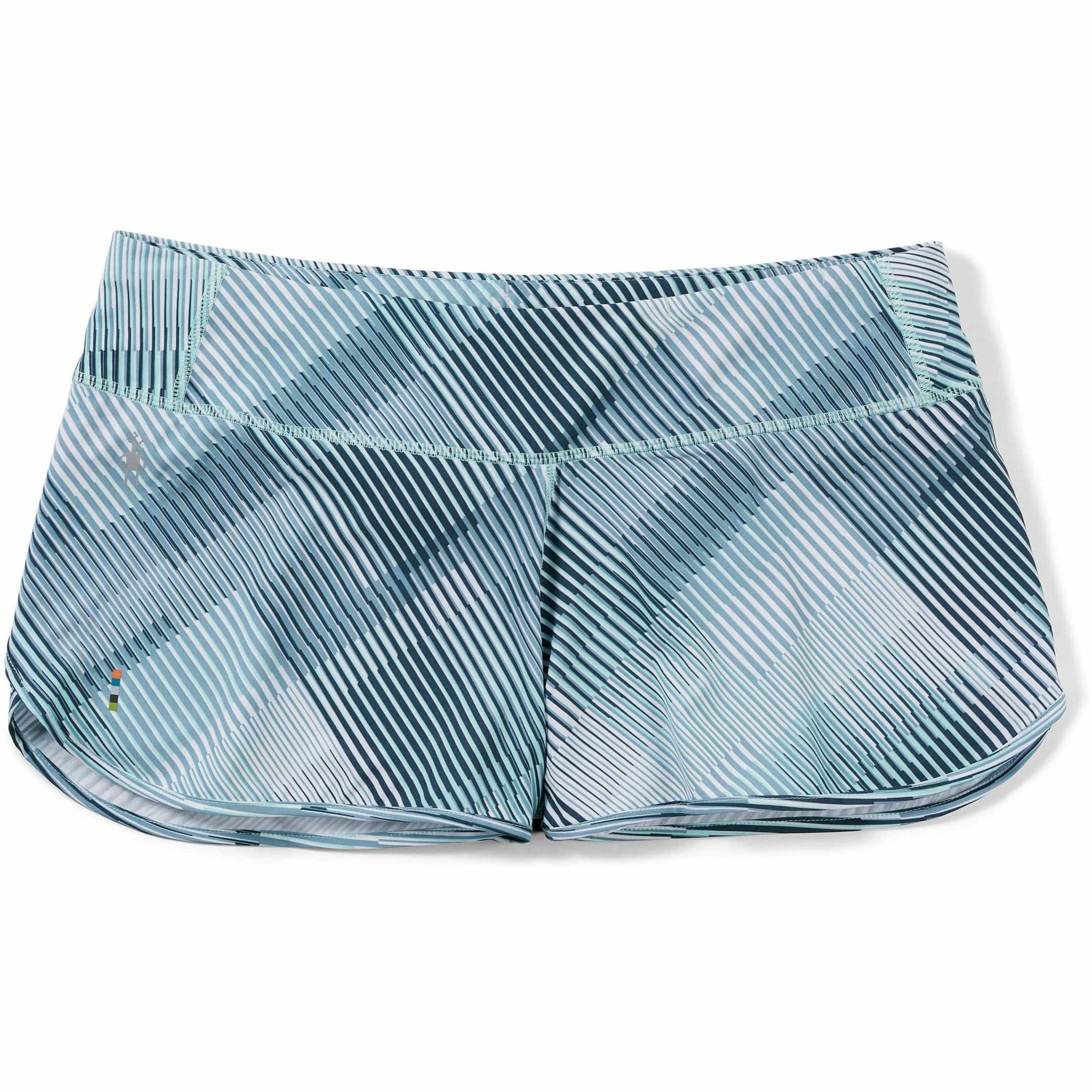 Smartwool Womens Active Lined Shorts - Clearance  -  X-Small / Bleached Aqua Mountain Plaid Print