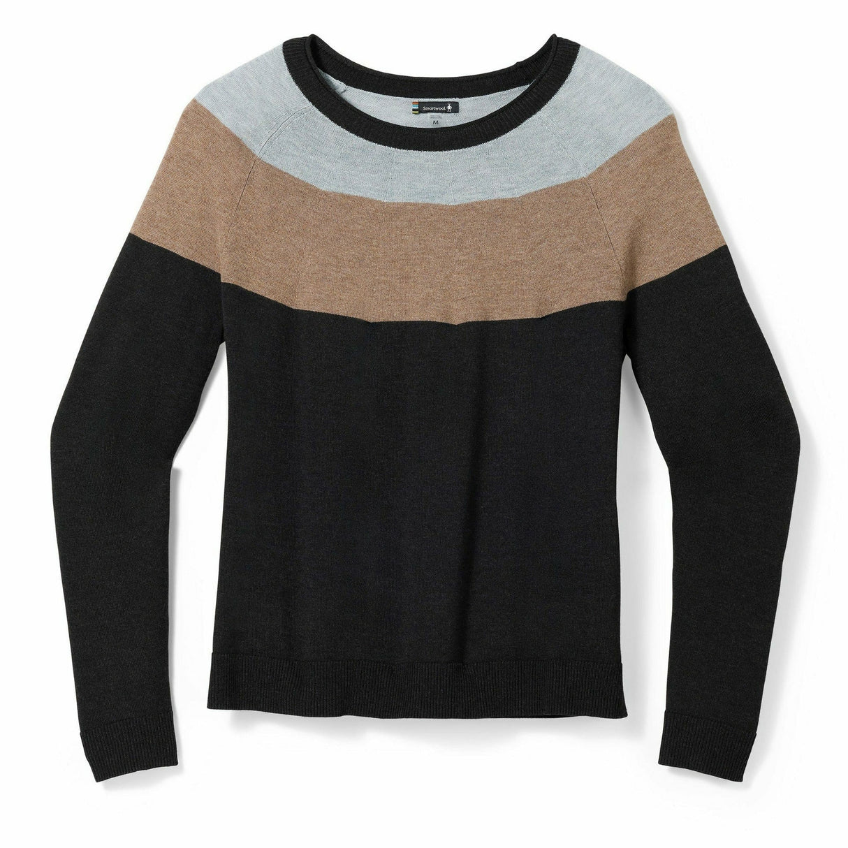 Smartwool Womens Edgewood Colorblock Crew Sweater  -  X-Small / Charcoal Heather