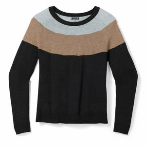 Smartwool Womens Edgewood Colorblock Crew Sweater  -  X-Small / Charcoal Heather