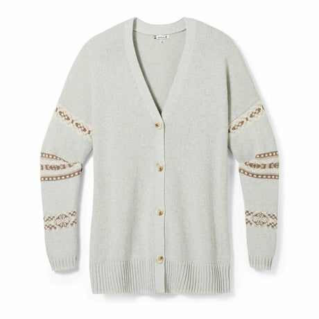 Smartwool Womens Cozy Lodge Boyfriend Cardigan - Clearance  -  Small / Ash Heather