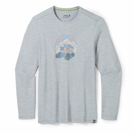 Smartwool Mens Snowcat Trek Long-Sleeve Graphic Tee  -  X-Large / Light Gray Heather