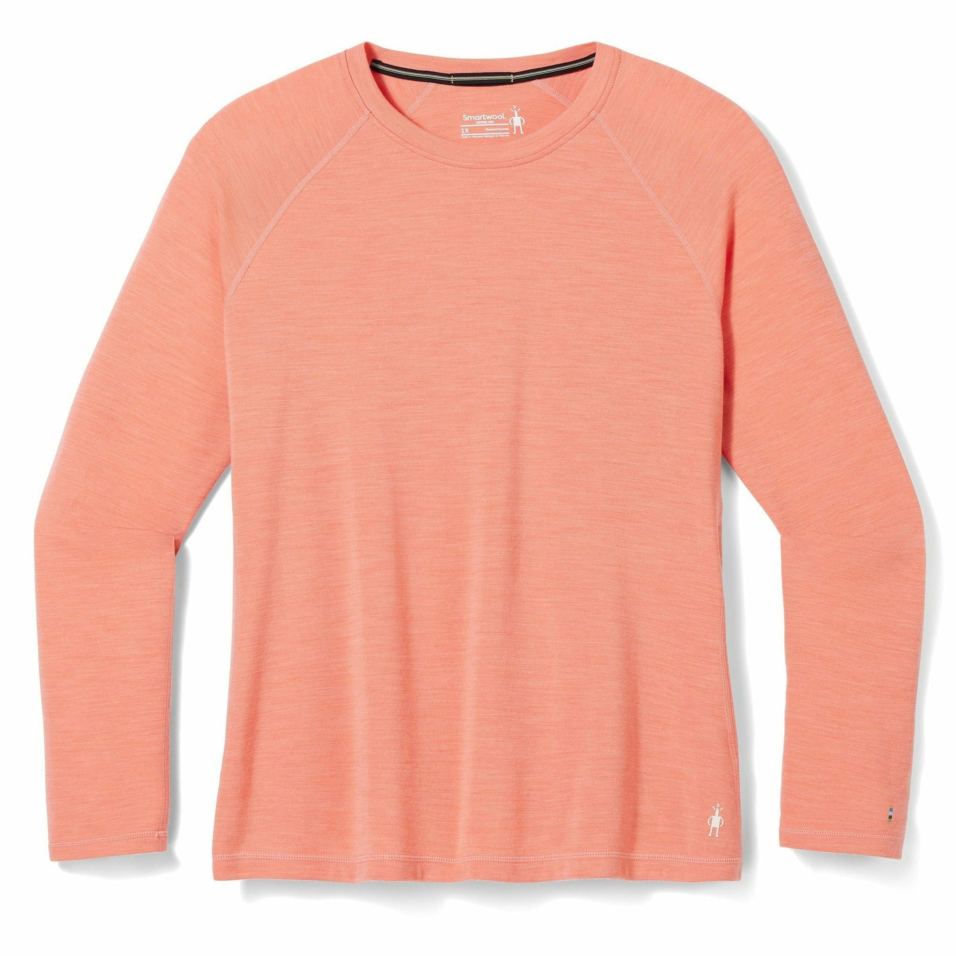 Smartwool Womens Classic Thermal Merino Base Layer Crew Plus - Clearance  -  1X / Sunset Coral Heather