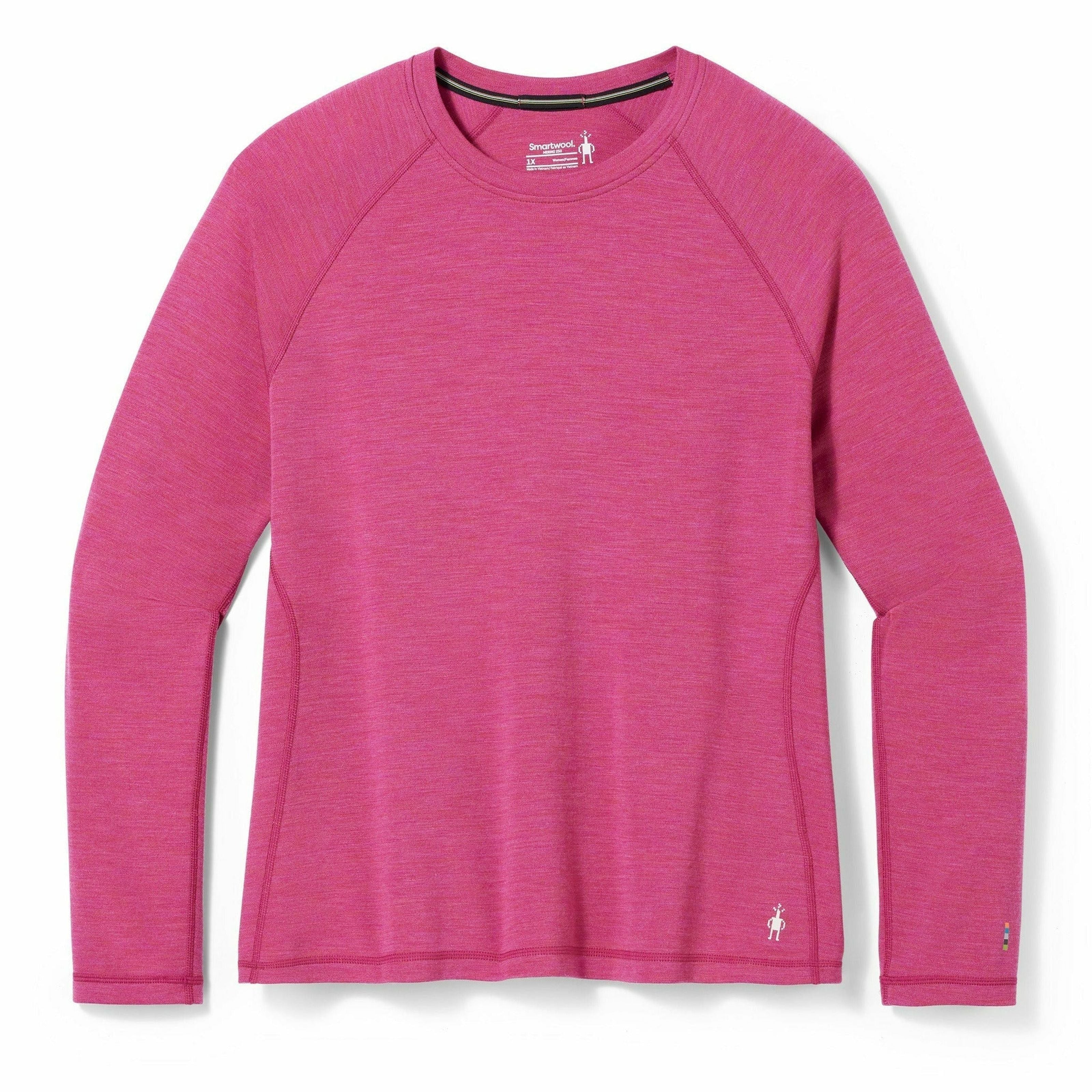 Smartwool Womens Classic Thermal Merino Base Layer Crew Plus - Clearance  -  1X / Festive Fuchsia Heather