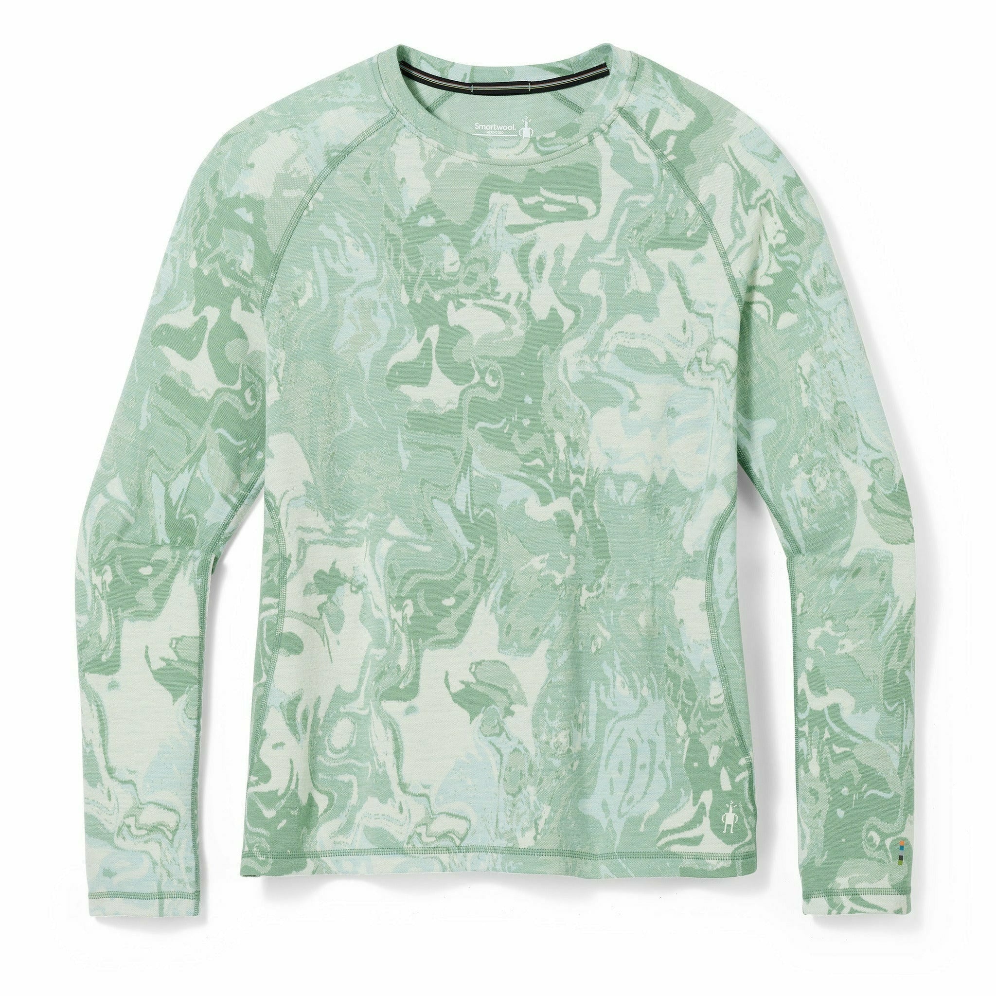 Smartwool Womens Classic Thermal Merino Base Layer Pattern Crew Plus - Clearance  -  1X / Jade Marble